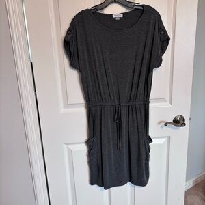 Calvin Klein cotton dress with drawstring waist and pockets